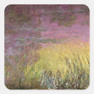 Claude Monet Waterlilies Sunset, 1915-26 Square Sticker
