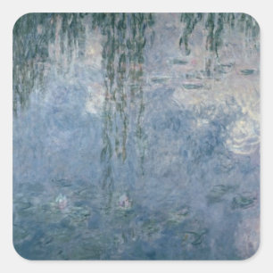 Claude Monet   Waterlilies: Weeping Willows, 1914 Square Sticker