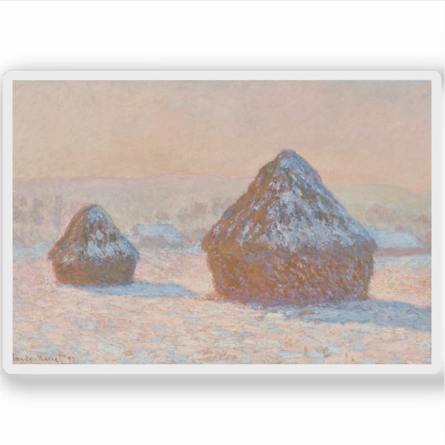 Claude Monet -Wheatstacks, Snow Effect, Morning (Front)