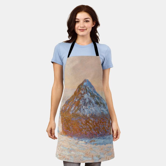 Claude Monet - Wheatstacks, Snow Effect, Morning Apron (Worn)