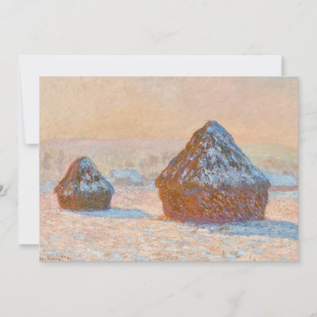Claude Monet - Wheatstacks, Snow Effect, Morning Invitation (Front)