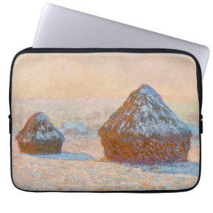 Claude Monet - Wheatstacks, Snow Effect, Morning Laptop Sleeve