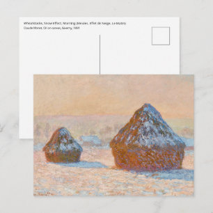 Claude Monet - Wheatstacks, Snow Effect, Morning Postcard