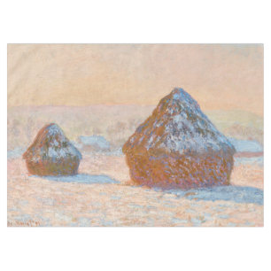 Claude Monet - Wheatstacks, Snow Effect, Morning Tablecloth