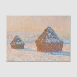 Claude Monet - Wheatstacks, Snow Effect, Morning Tissue Paper