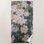 Claude Monet - White Clematis Beach Towel<br><div class="desc">White Clematis / Clematites Blanches - Claude Monet,  1887</div>
