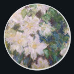 Claude Monet - White Clematis Ceramic Knob<br><div class="desc">White Clematis / Clematites Blanches - Claude Monet,  1887</div>