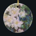 Claude Monet - White Clematis Ceramic Tree Decoration<br><div class="desc">White Clematis / Clematites Blanches - Claude Monet,  1887</div>