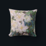Claude Monet - White Clematis Cushion<br><div class="desc">White Clematis / Clematites Blanches - Claude Monet,  1887</div>