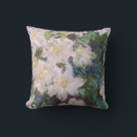 Claude Monet - White Clematis Cushion<br><div class="desc">White Clematis / Clematites Blanches - Claude Monet,  1887</div>