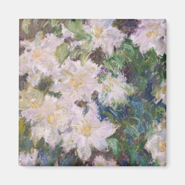 Claude Monet - White Clematis Magnet (Front)