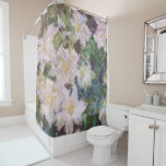Claude Monet - White Clematis Shower Curtain<br><div class="desc">White Clematis / Clematites Blanches - Claude Monet,  1887</div>