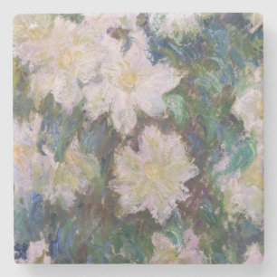 Claude Monet - White Clematis Stone Coaster