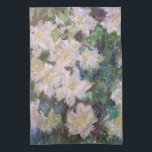 Claude Monet - White Clematis Tea Towel<br><div class="desc">White Clematis / Clematites Blanches - Claude Monet,  1887</div>