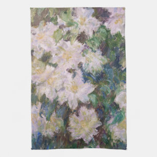 Claude Monet - White Clematis Tea Towel