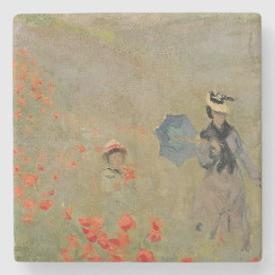 Claude Monet   Wild Poppies, near Argenteuil Stone Coaster