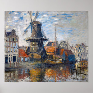 Claude Monet - Windmill, Amsterdam  Poster