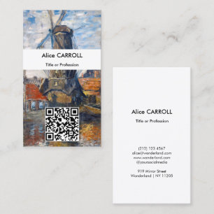 Claude Monet - Windmill, Amsterdam - QR Code Business Card