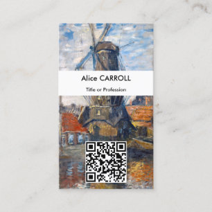 Claude Monet - Windmill, Amsterdam - QR Code Business Card