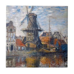 Claude Monet - Windmill, Amsterdam  Tile