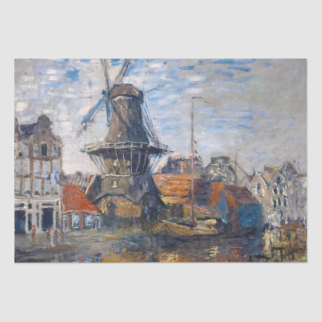 Claude Monet - Windmill, Amsterdam  Tissue Paper (Front)