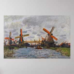 Claude Monet - Windmills near Zaandam Poster
