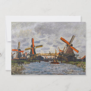 Claude Monet - Windmills near Zaandam Thank You Card