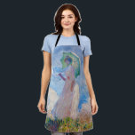 Claude Monet - Woman with a Parasol facing left Apron<br><div class="desc">Study of a Figure Outdoors,  also known as Woman with a Parasol/Umbrella facing left. By Claude Monet in 1886.</div>