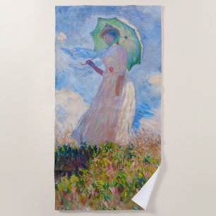 Claude Monet - Woman with a Parasol facing left Beach Towel