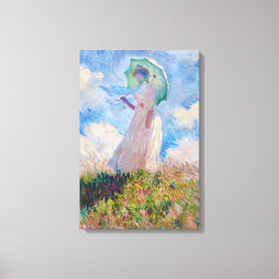 Claude Monet - Woman with a Parasol facing left Canvas Print