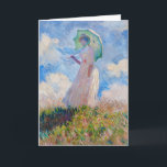 Claude Monet - Woman with a Parasol facing left Card<br><div class="desc">Study of a Figure Outdoors,  also known as Woman with a Parasol/Umbrella facing left. By Claude Monet in 1886.</div>