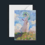 Claude Monet - Woman with a Parasol facing left Card<br><div class="desc">Study of a Figure Outdoors,  also known as Woman with a Parasol/Umbrella facing left. By Claude Monet in 1886.</div>