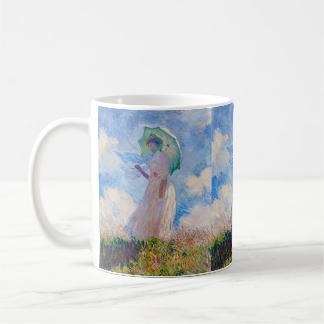Claude Monet - Woman with a Parasol facing left Coffee Mug (Left)