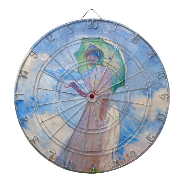 Claude Monet - Woman with a Parasol facing left Dartboard (Front)