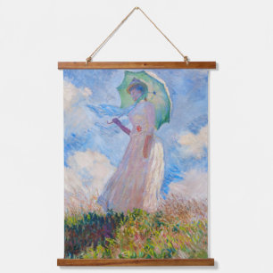 Claude Monet - Woman with a Parasol facing left Hanging Tapestry