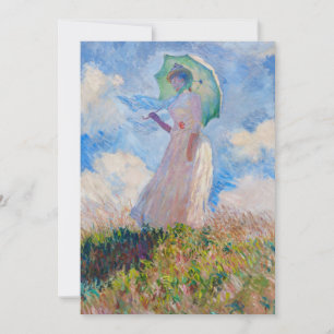 Claude Monet - Woman with a Parasol facing left Invitation