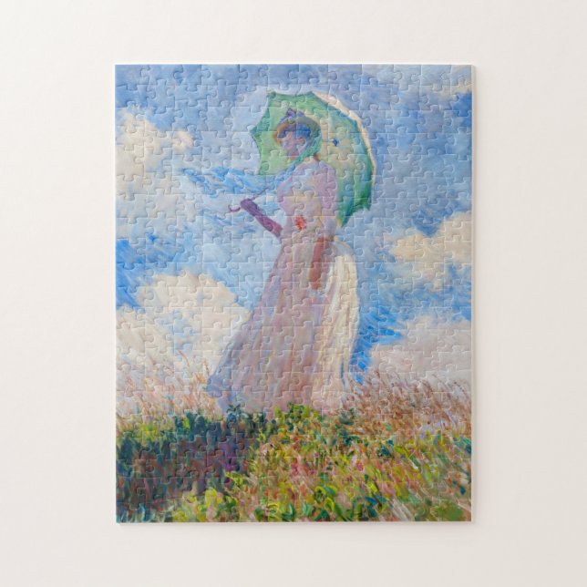 Claude Monet - Woman with a Parasol facing left Jigsaw Puzzle (Vertical)