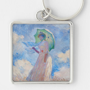 Claude Monet - Woman with a Parasol facing left Key Ring