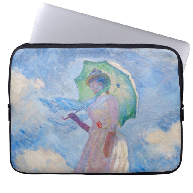 Claude Monet - Woman with a Parasol facing left Laptop Sleeve (Front)