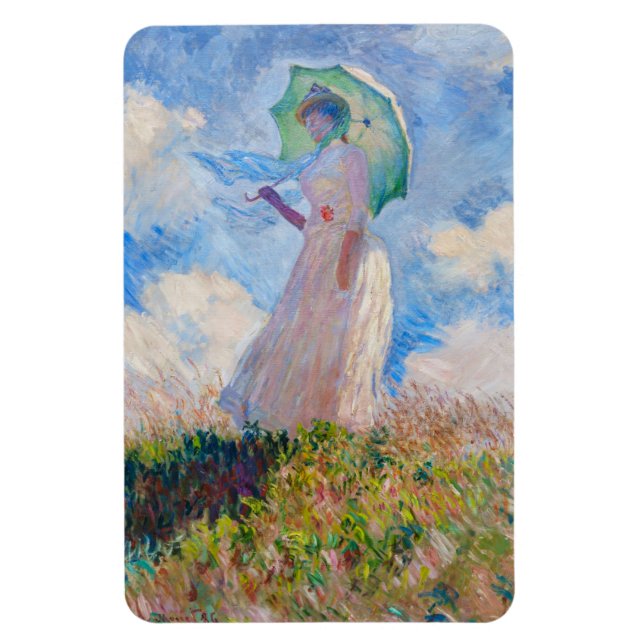 Claude Monet - Woman with a Parasol facing left Magnet (Vertical)