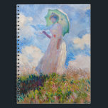 Claude Monet - Woman with a Parasol facing left Notebook<br><div class="desc">Study of a Figure Outdoors,  also known as Woman with a Parasol/Umbrella facing left. By Claude Monet in 1886.</div>