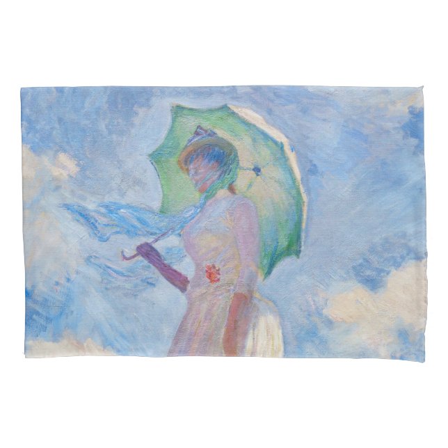 Claude Monet - Woman with a Parasol facing left Pillowcase (Front)