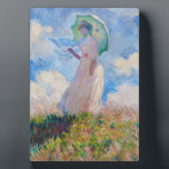Claude Monet - Woman with a Parasol facing left Plaque<br><div class="desc">Study of a Figure Outdoors,  also known as Woman with a Parasol/Umbrella facing left. By Claude Monet in 1886.</div>