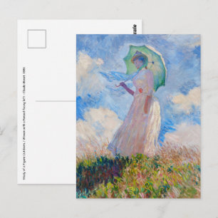 Claude Monet - Woman with a Parasol facing left Postcard