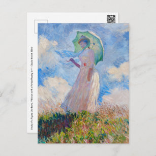 Claude Monet - Woman with a Parasol facing left Postcard