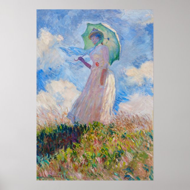 Claude Monet - Woman with a Parasol facing left Poster (Front)