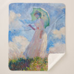 Claude Monet - Woman with a Parasol facing left Sherpa Blanket<br><div class="desc">Study of a Figure Outdoors,  also known as Woman with a Parasol/Umbrella facing left. By Claude Monet in 1886.</div>