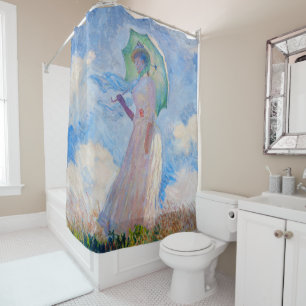 Claude Monet - Woman with a Parasol facing left Shower Curtain