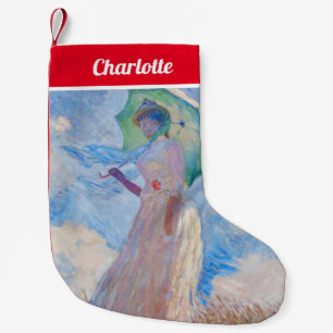 Claude Monet - Woman with a Parasol facing left Small Christmas Stocking