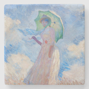 Claude Monet - Woman with a Parasol facing left Stone Coaster